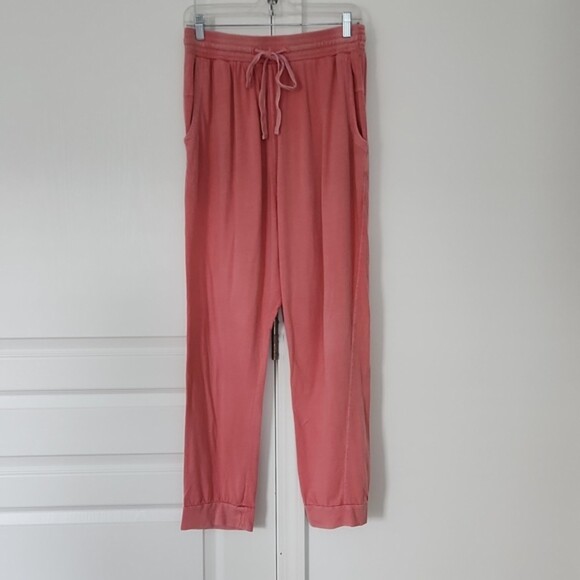 Anthropologie Saturday Sunday Harem Jogger Sweatpants, Coral Pink, Size M - Picture 2 of 10